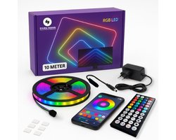 Evura Goods - Led strip - 10 meter - RGB - met afstandsbediening & telefoon app - Kerstverlichting - dimbaar - smart LED light verlichting - Led-strips - timer en muziek modus - Led Lights - smart home verlichting