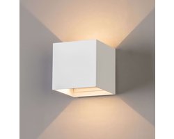 Goliving lamp – Wandlamp wit binnen en buiten – Kubuslamp industrieel – Waterdichte LED-verlichting - Energiezuinig en roestvrij - 10 x 10 x 10 cm
