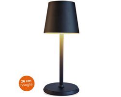 Goliving Tafellamp Oplaadbaar – Draadloos en dimbaar – Moderne touch lamp – Nachtlamp Slaapkamer – 26 cm – Zwart