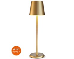 Goliving Tafellamp Oplaadbaar – Draadloos en dimbaar – Moderne touch lamp – Nachtlamp Slaapkamer – 38 cm – Goud
