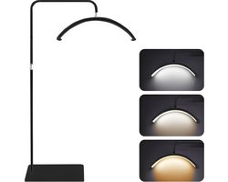 Halve Maan LED Lamp - Beautysalon lamp - Lash Lamp - Make Up Lamp - Salon Lamp - Stevig En Stabiel - Inclusief Telefoon Houder & Afstandsbediening - Zwart