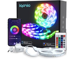 Iqonic Smart LED Strip - WiFi Ledstrip Met Afstandsbediening - 5 Meter - Smart Led Lights