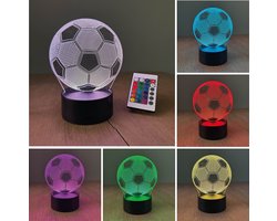 Klarigo®️ Nachtlamp – 3D LED Lamp Illusie – 16 Kleuren – Bureaulamp – Voetbal – Sfeerlamp – Nachtlampje Kinderen – Creative  - Afstandsbediening - WK 2022 - WK voetbal