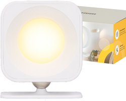 Latium Oplaadbare Vierkante LED Wandlamp voor Binnen - USB Oplaadbaar - Draadloos - Batterij - Dimbaar - Nachtlampje - Slaapkamer - Woonkamer - Touch Control - 360º rotatie - Wit