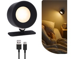 Latium Wandlamp oplaadbaar op batterijen draadloos voor binnen - Dimbaar - Wandlamp op accu - Nachtlampje - USB oplaadbaar – zwart