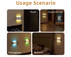 LED- bewegingssensor oplaadbaar - LED- draadloos - wandlamp- magnetisch - voor binnen en buiten.