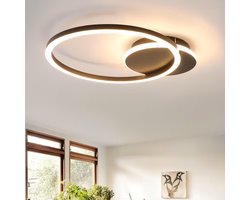 Led Plafondlamp - 2 Ringen - Warm Wit - 23 Watt - Modern Design - Zwart - Plafonniere - Modern - Woonkamer - Eettafel - Keuken - Slaapkamer