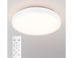 LED Plafondlamp wit - IP44 waterdicht - 24 Watt 2600 lumen (108lm/w) - CCT lichtkleur instelbaar (3000K, 4000K & 6500K) - Incl. Afstandsbediening - Ø35 cm - LED Plafondlamp