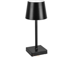 LED Tafellamp - Draadloos en Dimbaar - Moderne Touch Lamp - Tafellamp buiten - Bureaulamp Woonkamer - Nachtlamp Slaapkamer- Camping Lamp – Leeslamp- Zwart - Op Batterijen