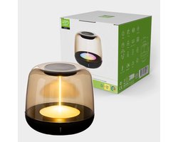 LED's Light Oplaadbare tafellamp RGB met touch - Werkt draadloos op accu - Zwart - Glas