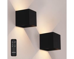 Ledvion - 2x Oplaadbare USB Wandlamp Zwart - Bewegingssensor - 2700K - 150 Lumen - IP44 - Aluminium - 1300mAh