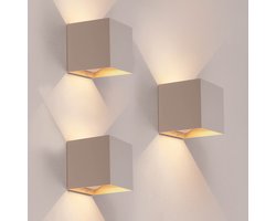 Ledvion - 3x USB Oplaadbare Wandlamp met Sensor – 4400 mAh – Beige – Draadloos – IP44 – Binnen & Buiten – Warm Wit Licht