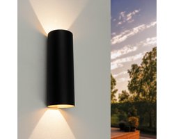 Ledvion - LED Wandlamp - 9W - 800L - 3000K - IP54 - Zwart