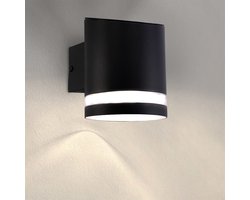 Ledvion - Solar LED Wandlamp - 3000K - IP44 - Zwart - Elara