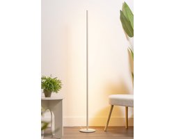 LETT® Minimalistische Staande Lamp / Vloerlamp - Dimbaar - 2400K - Zand Beige (Witte Kabel)