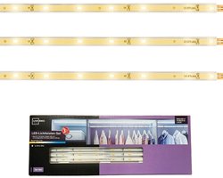 Livarno Home® LED-Lichtstrip Set – 3x 25cm – Warm Wit LED Verlichting – Energiezuinig – Flexibele LED Strip – Verlichting voor Woonkamer, Keuken & Slaapkamer – Inclusief Adapter & Schakelaar