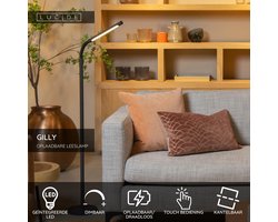 Lucide GILLY - Oplaadbare Leeslamp - Accu/Batterij - LED Dimbaar - 1x6W 2700K - Zwart