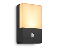 Luminize® LED Buitenlamp met Bewegingssensor - Wandlamp voor Buiten - Lamp met Sensor - Voordeurlamp Incl. Lichtbron - Deurlamp - 2700K & 11.4W - IP44 Verlichting - 16x5.5x21cm - Zwart