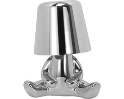 Luxus Bins Brother Tafellamp - Zilver - Mr When - Decoratieve Tafellamp - Tafellamp slaapkamer - Draadloos - Dimbaar