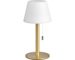 Luxus - Tafellamp Billy - Goud - 30cm - Tafellamp Slaapkamer - Decoratieve tafellamp - Draadloos - Oplaadbaar