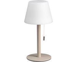 Luxus - Tafellamp Billy - Taupe - 30cm - Tafellamp Slaapkamer - Decoratieve tafellamp - Draadloos - Oplaadbaar