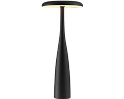 Luxus - Tafellamp Touch - Dahlia - Zwart - 28cm - Tafellamp Slaapkamer - Decoratieve tafellamp - Draadloos - Oplaadbaar - Dimbaar