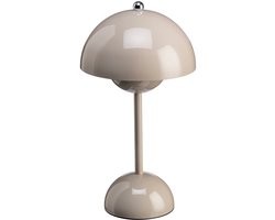 Luxus - Tafellamp Touch Deluxe - Josephine - Khaki - 30cm - Tafellamp Slaapkamer - Decoratieve tafellamp - Draadloos - Oplaadbaar - Dimbaar