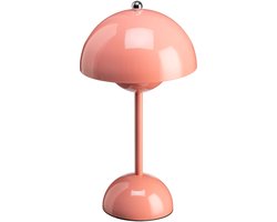 Luxus - Tafellamp Touch Deluxe - Josephine - Roze - 30cm - Tafellamp Slaapkamer - Decoratieve tafellamp - Draadloos - Oplaadbaar - Dimbaar