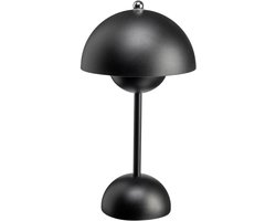 Luxus - Tafellamp Touch Deluxe - Josephine - Zwart - 30cm - Tafellamp Slaapkamer - Decoratieve tafellamp - Draadloos - Oplaadbaar - Dimbaar