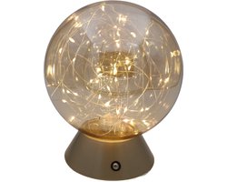 Luxus - Tafellamp Touch - Mila - Goud - 19cm - Tafellamp Slaapkamer - Decoratieve tafellamp - Draadloos - Oplaadbaar - Dimbaar