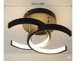 Mogi Products- Plafondlamp Industrieel Zwart -Lengte 23 cm - 3-Staps kleurinstelling - Plafonniere -