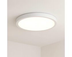 NETTLIFE LED Plafondlamp - Plafonnière - Badkamerverlichting - Plat Rond - IP44 - wit - 15W - 4000K Neutraal wit Licht - ⌀22cm - Moderne Badkamerlamp - voor Badkamer | Woonkamer | Keuken | Slaapkamer | Gang