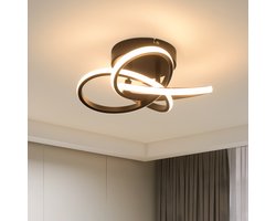 NETTLIFE Plafondlamp LED - 28W - zwart Plafondverlichting - 3000K warm wit licht - modern Keukenlamp - met vierbladige bloem design - metalen Plafondlampen - voor Woonkamer | Slaafkamer | Keuken | Gang | Kinderkamer - 32cm