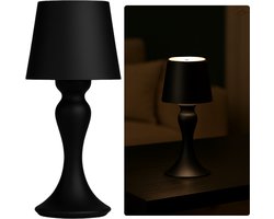 Neveda Draadloze Tafellamp - Oplaadbaar & Draadloos - Touch lamp, Nachtlamp & Schemerlamp voor Slaapkamer en Woonkamer - Bureaulamp - Dimbaar - Zwart