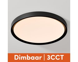 Nolt Plafondlamp Dimbaar - Badkamerverlichting - Plafonniere Lamp - 3CCT Badkamerlamp - 24W - ⌀ 30cm - Zwart