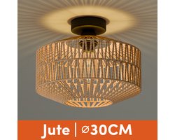 Nolt Plafondlamp - Plafonniere - E27 Lamp - Landelijk - ⌀ 30cm - Jute - Bruin