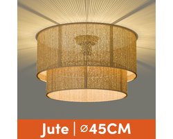Nolt Plafondlamp - Plafonniere - E27 Lamp - Landelijk - ⌀ 45cm - Jute - Bruin