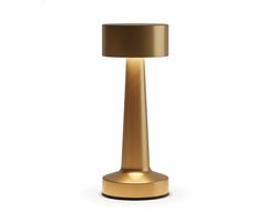 Omniexa Tafellamp - Goud - Dimbaar en Draadloos - Luxe Oplaadbare LED Lamp - Aluminium Design