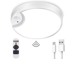 Oplaadbare plafondlamp met bewegingssensor op batterijen -draadloze kastverlichting - afstandsbediening - lamp op batterijen