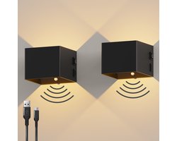 Oplaadbare Wandlamp - 2 pack - Extra grote accu - 7800 mAh - Bewegingssensor - Binnen - Vivid Green