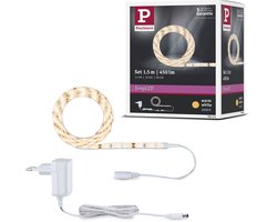 Paulmann SimpLED LED Strip 1,5 Meter Warm Wit 3000K - Plug & Play Set - 5W - 300 lm/m - 60 LEDs/m - Voor Binnen - Gecoat