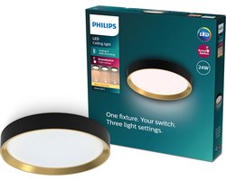 Philips Hanno plafondlamp - SceneSwitch lichttechnologie - 24W - Warmwit licht - Zwart met goud design
