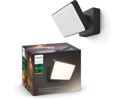 Philips Hue Outdoor Welcome Floodlight Schijnwerper - zachtwit licht - Zwart - 15W - IP44