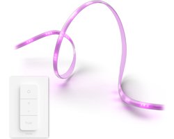Philips Hue Solo Lightstrip 5 Meter LED Strip Wit en Gekleurd Licht - Incl. 1 Hue Dimmer Switch, Hue White and Color Ambiance