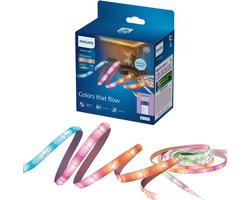 Philips Smart Lighting - LED strip - Lengte: 4m - RGBIC - Gekleurd en instelbaar wit licht - Muzieksynchronisatie - Werkt met de WiZ app - Wifi