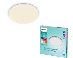 Philips SuperSlim badkamer plafondlamp - wit - rond - 15 W