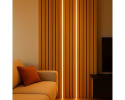 Set van 2 Zwarte LED Strips voor Akoestische Wandpanelen – 2,40 m – Inclusief Adapters & Afstandsbedieningen