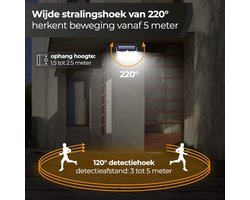 Solar Buitenlamp met Bewegingssensor - Op Zonne Energie - Buitenverlichting Met Sensor - Dag en Nacht - 208 LEDS