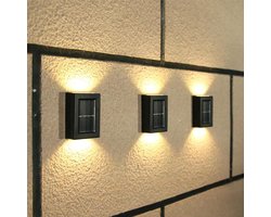 Solar schuttinglamp - Set van 2 - Zonne-energie - wandlamp - Verlichting boven en onder - Waterdicht - Wit licht - Duurzaam - Kwaliteit