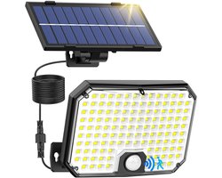Sounix Buitenlamp met bewegingssensor op zonne energie - 126 LED - Met dag nacht sensor - Solar wandlamp buiten - 1 Stuk